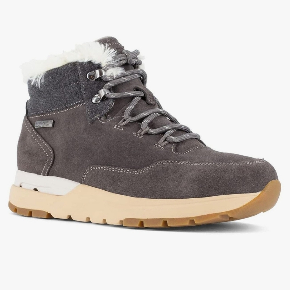 Rockport Works Pulse Tech Hiker Waterproof safety Boots grey leather Women's 8W